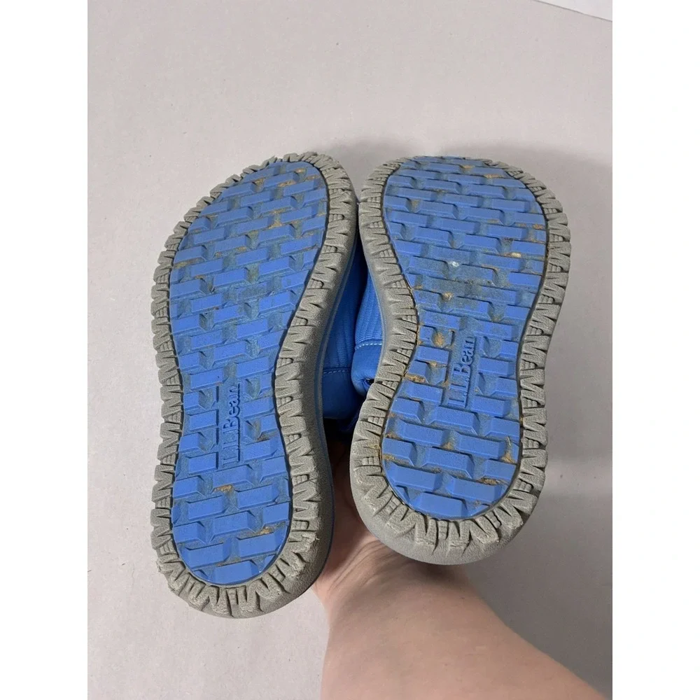 LL Bean Kids Slip On Shoes Sz 1-2 Blue Stretch Back‎ Closed Toe Casual Comfort